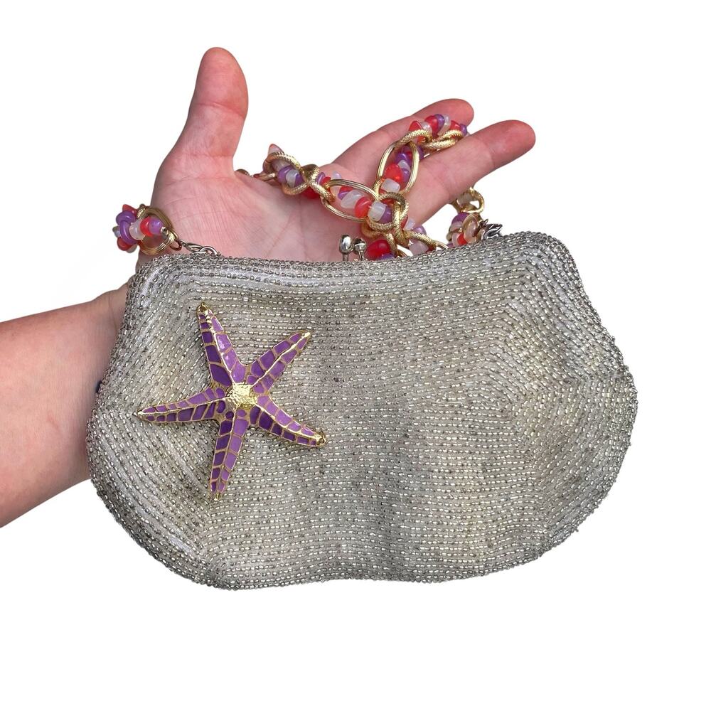 Vintage Y2K Lime Green Beaded Kisslock Mini Bag Deadstock Rhinestone Party Purse - Picture 4 of 15